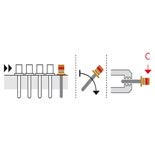 Feeding type 1 Terminals suspended with crimp zone (C) up