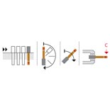 Feeding type 3 Terminals suspended with crimp zone (C) down